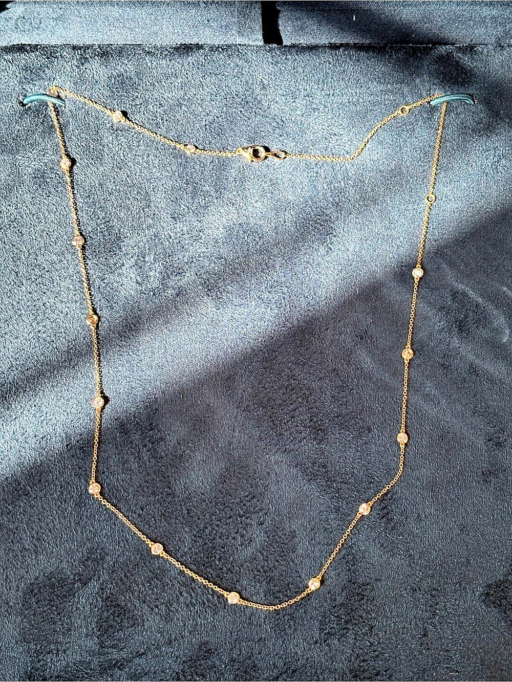 Luvansh 14K Yellow Gold Lab-Created Diamond Station Necklace